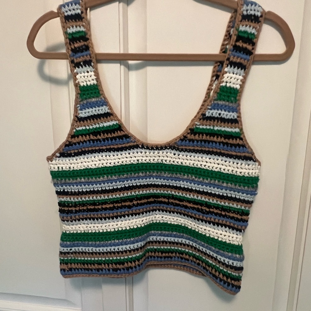 Striped Multicolor Knit Tank Top